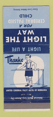 Matchbook Cover - Cerebral Palsy Association Omaha NE 30 Strike