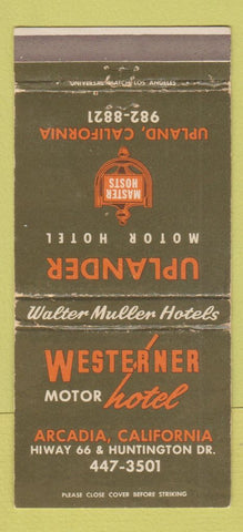 Matchbook Cover - Uplander Motor Hotel Upland CA WEAR 30 Strike