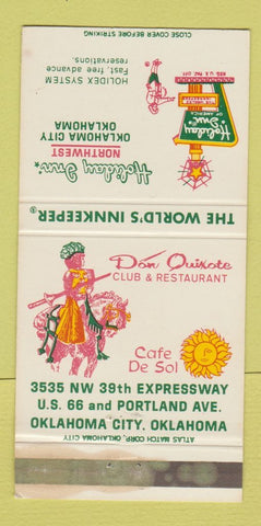 Matchbook Cover Holiday Inn Oklahoma City OK Route 66 Don Quixote WORN 30 Strike