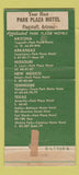 Matchbook Cover - Park Plaza Motel Flagstaff AZ Route 66 30 Strike
