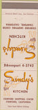 Matchbook Cover - Sundy's Kitchen Stanford CA