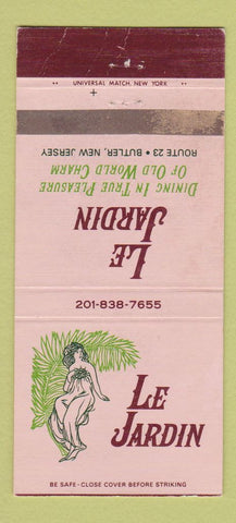Matchbook Cover - Le Jardin Butler NJ girlie WORN 30 Strike