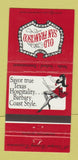 Matchbook Cover - Old San Francisco Steak girlie Houston Dallas TX 30 Strike