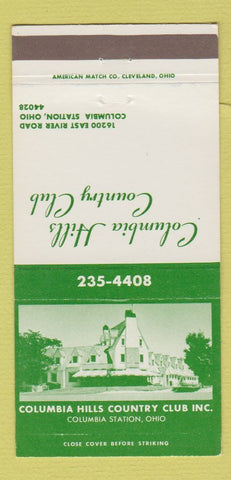 Matchbook Cover - Columbia Hills Country Club Columbia Station OH 30 Strike