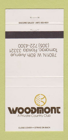 Matchbook Cover - Woodmont Country Club Tamarac FL 30 Strike