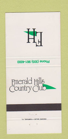 Matchbook Cover - Emerald Hills Country Club Hollywood FL 30 Strike