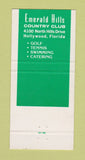 Matchbook Cover - Emerald Hills Country Club Hollywood FL 30 Strike
