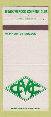 Matchbook Cover - Meadowbrook Country Club Northville MI 30 Strike