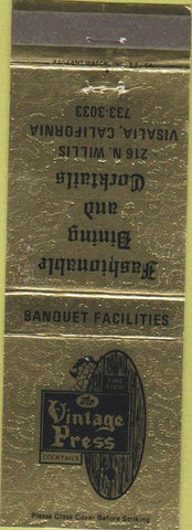 Matchbook Cover - Viking Press Visalia CA restaurant
