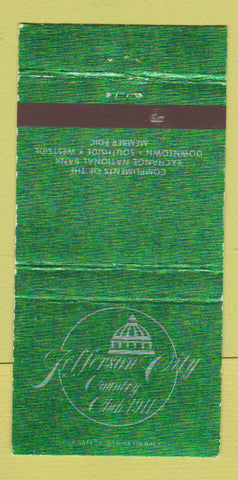 Matchbook Cover - Jefferson City Country Club MO 30 Strike