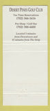 Matchbook Cover - Desert Pines Golf Club Las Vegas NV 30 Strike
