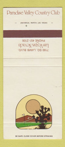 Matchbook Cover - Paradise Valley Country Club Las Vegas NV 30 Strike