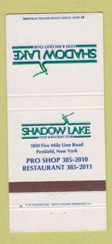 Matchbook Cover - Shadow Lake Golf Racquet Club Penfield NY 30 Strike