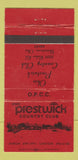 Matchbook Cover - Prestwick Country Club Uniontown OH WEAR 30 Strike