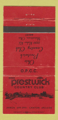 Matchbook Cover - Prestwick Country Club Uniontown OH WEAR 30 Strike