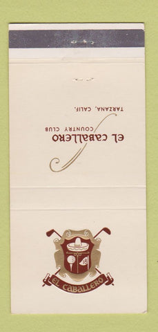 Matchbook Cover - El Caballero Country Club Tarzana CA 30 Strike