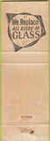 Matchbook Cover - Troy's Glass Co Tulare CA