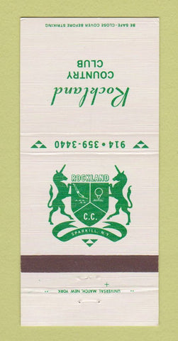 Matchbook Cover - Rockland Country Club Sparkill NY 30 Strike