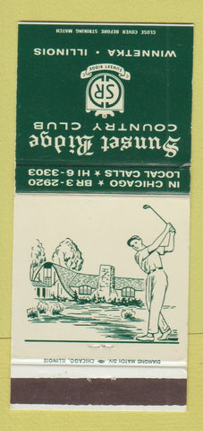 Matchbook Cover - Sunset Ridge Country Club Winnetka IL 30 Strike