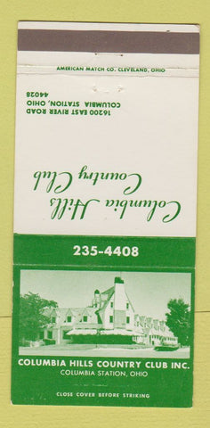 Matchbook Cover - Columbia Hills Country Club Columbia Station OH 30 Strike
