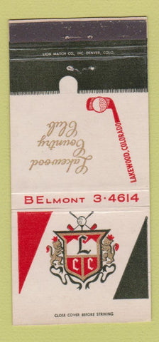 Matchbook Cover - Lakewood Country Club Colorado 30 Strike
