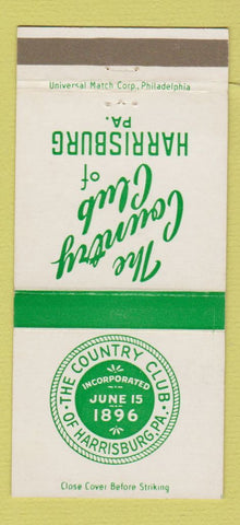 Matchbook Cover - Country Club of Harrisburg PA 30 Strike