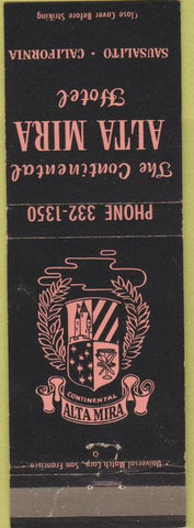 Matchbook Cover - Alta Mira Hotel Salusalito CA