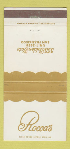 Matchbook Cover - Rocca's Restaurant San Francisco CA 30 Strike
