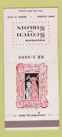Matchbook Cover - Meyerson's Scotch and Sirloin Detroit MI 30 Strike