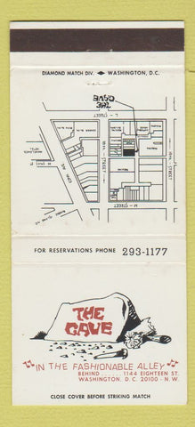 Matchbook Cover - The Cave Washington DC caveman girlie 30 Strike