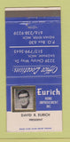 Matchbook Cover - Eurich Home Improvement Indian River Saginaw MI 30 Strike