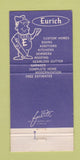 Matchbook Cover - Eurich Home Improvement Indian River Saginaw MI 30 Strike