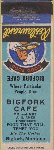 Matchbook Cover - Bigfork Cafe MT