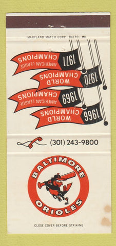 Matchbook Cover - Baltimore Orioles Baseball STAINED 30 Strike