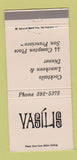 Matchbook Cover - Vasilis Restaurant San Francisco CA 30 Strike