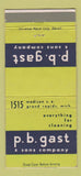 Matchbook Cover - PB Gast & Sons Grand Rapids MI Cleaning products 30 Strike