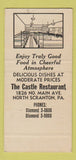 Matchbook Cover - Castle Restaurant North Scranton PA SAMPLE 30 Strike