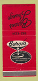 Matchbook Cover - Baron's Lounge San Francisco CA 30 Strike