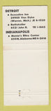 Matchbook Cover - Monte's Restaurants Detroit MI Indianapolis IN 30 Strike