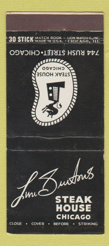 Matchbook Cover - Linn Burton's Steak House Chicago IL 30 Stick