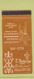 Matchbook Cover - L'Auberge French Restaurant Redwood City CA 30 Strike