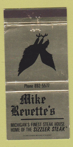 Matchbook Cover - Mike Revette's Restaurant Detroit? 30 Strike