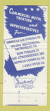 Matchbook Cover - Stanley Rockwell Hartford CT Metal Treating  30 Strike