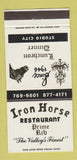 Matchbook Cover - Iron Horse Restaurant Studio City CA 30 Strike