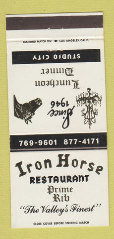 Matchbook Cover - Iron Horse Restaurant Studio City CA 30 Strike