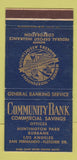 Matchbook Cover - Community Bank Savings Huntington Park Burbank CA 30 Strike