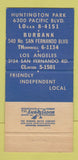 Matchbook Cover - Community Bank Savings Huntington Park Burbank CA 30 Strike
