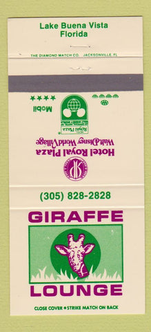 Matchbook Cover - Giraffe Lounge Walt Disney World FL #1 30 Strike