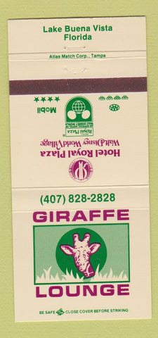 Matchbook Cover - Giraffe Lounge Walt Disney World FL #2 30 Strike