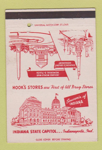 Matchbook Cover - Hook's Drug Stores Indianapolis IN 40 Strike